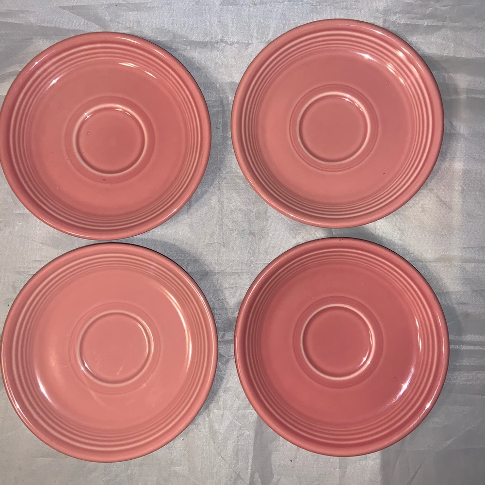 Fiesta Dinnerware Homer Laughlin Co 4 Rose Saucers